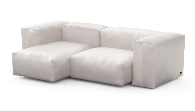 Preset two module chaise sofa - 209 x 115 - velvet - creme