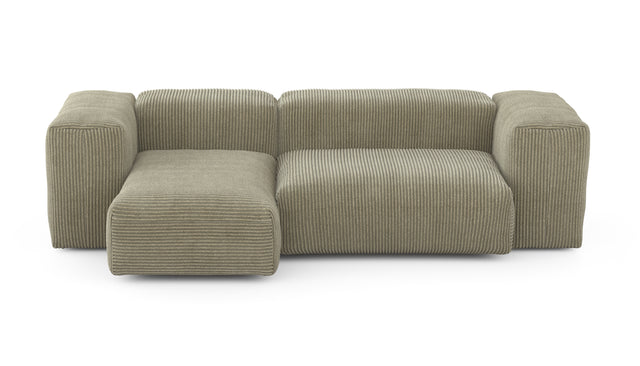 Preset two module chaise sofa - 230 x 115 - cord velour - khaki