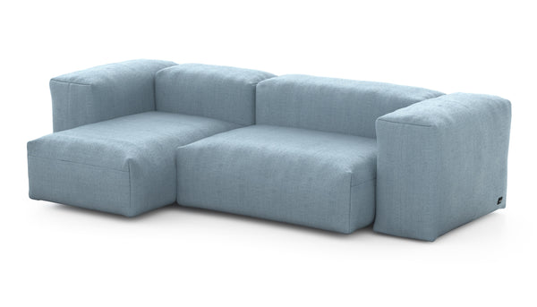 Preset two module chaise sofa - 230 x 115 - herringbone - light blue