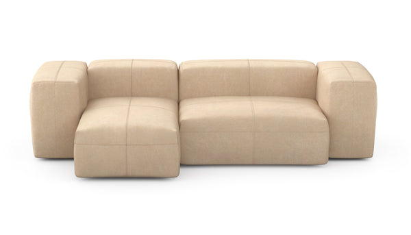 Preset two module chaise sofa - 230 x 115 - leather - beige