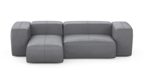 Preset two module chaise sofa - 230 x 115 - leather - dark grey