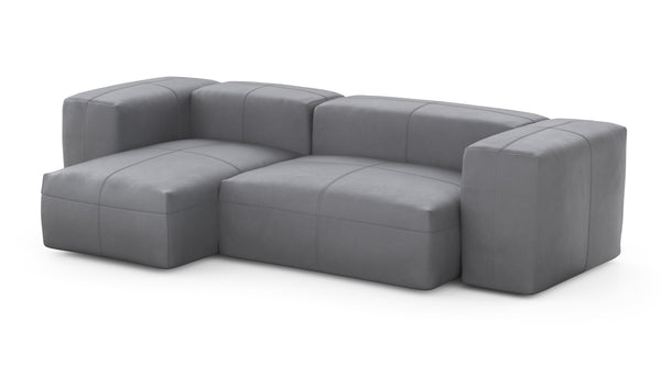 Preset two module chaise sofa - 230 x 115 - leather - dark grey