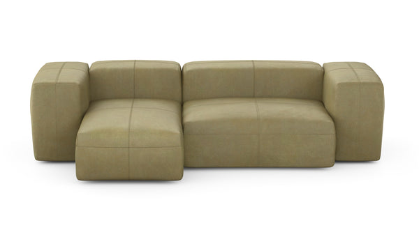Preset two module chaise sofa - 230 x 115 - leather - olive