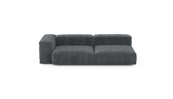 Preset two module chaise sofa - cord velours - dark grey - 241cm x 115cm