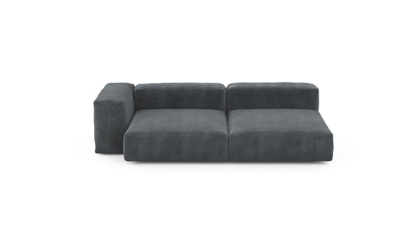 Preset two module chaise sofa - cord velours - dark grey - 241cm x 136cm