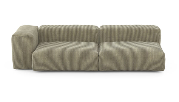 Preset two module chaise sofa - 241 x 94 - cord velour - khaki