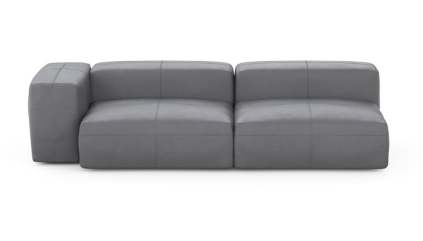 Preset two module chaise sofa - 241 x 94 - leather - dark grey
