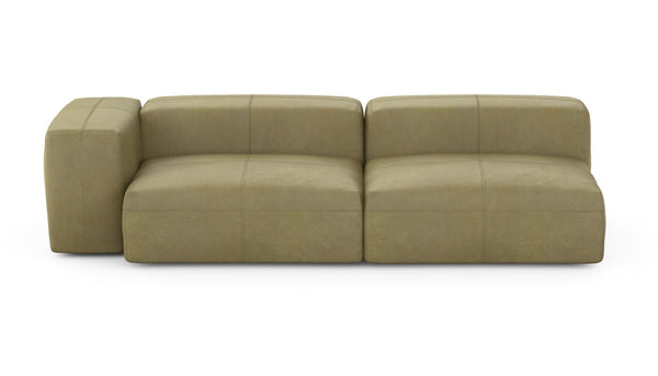 Preset two module chaise sofa - 241 x 94 - leather - olive