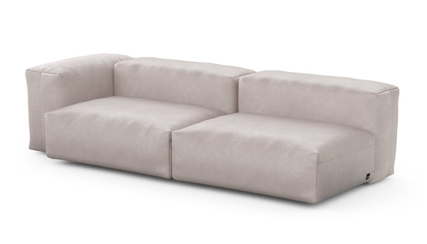 Preset two module chaise sofa - 241 x 94 - velvet - light grey