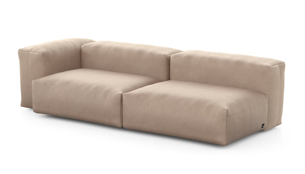 Preset two module chaise sofa - 241 x 94 - velvet - stone