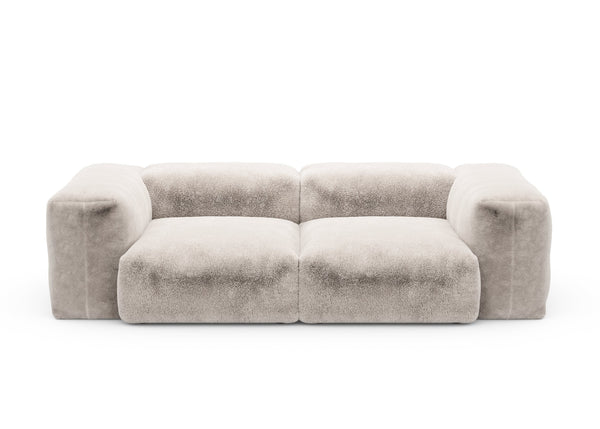 Preset two module sofa - faux fur - beige - 230cm x 115cm