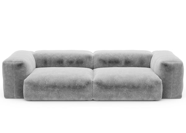 Preset two module sofa - faux fur - grey - 272cm x 115cm