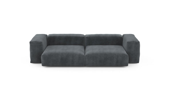 Preset two module sofa - cord velours - dark grey - 272cm x 136cm
