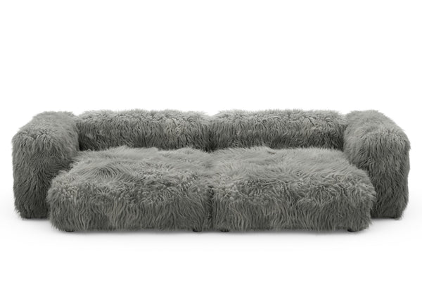 Preset two module sofa - flokati - grey - 272cm x 136cm