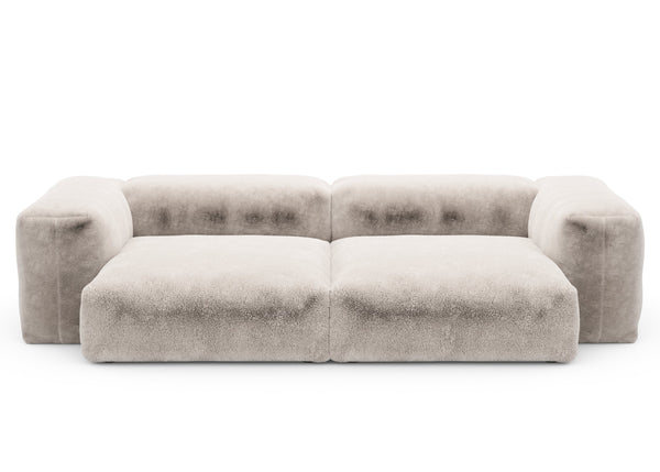Preset two module sofa - faux fur - beige - 272cm x 136cm