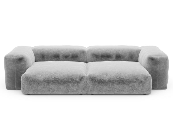 Preset two module sofa - faux fur - grey - 272cm x 136cm