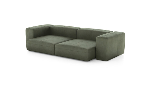 Preset two module sofa - leather - olive - 272cm x 136cm