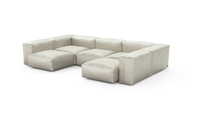 Preset u-shape sofa - velvet - creme - 314cm x 199cm