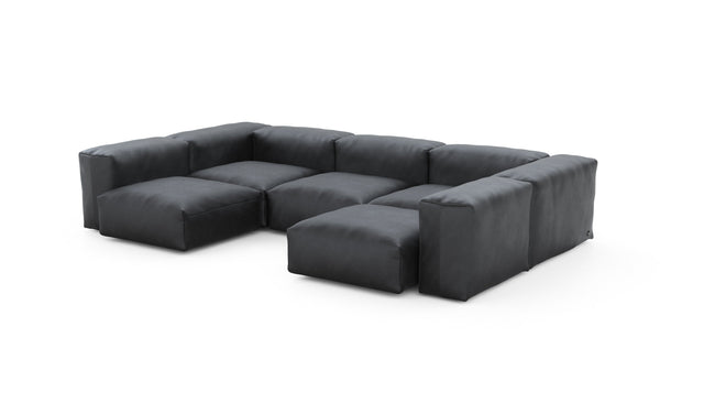 Preset u-shape sofa - velvet - dark grey - 314cm x 199cm