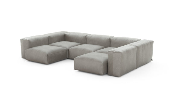 Preset u-shape sofa - velvet - light grey - 314cm x 199cm
