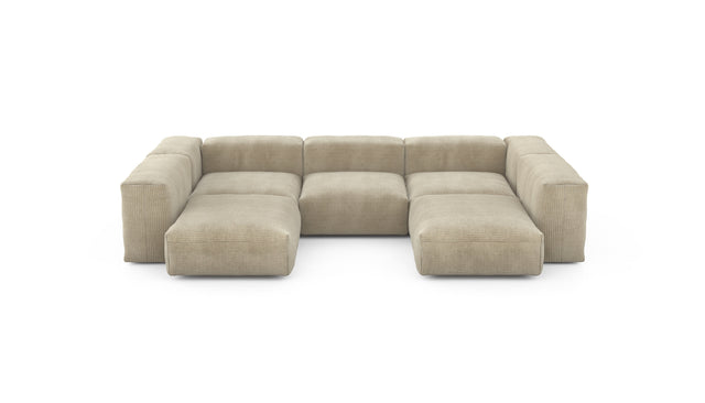 Preset u-shape sofa - cord velours - sand - 314cm x 220cm