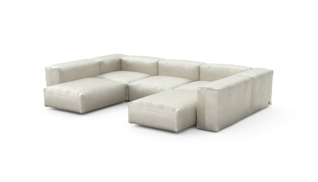 Preset u-shape sofa - velvet - creme - 314cm x 220cm