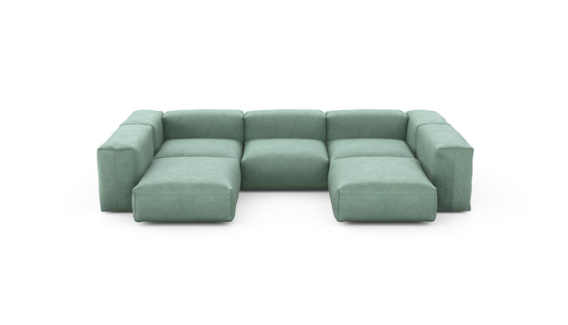 Preset u-shape sofa - velvet - mint - 314cm x 220cm