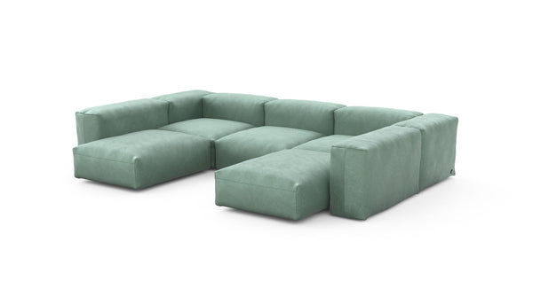 Preset u-shape sofa - velvet - mint - 314cm x 220cm