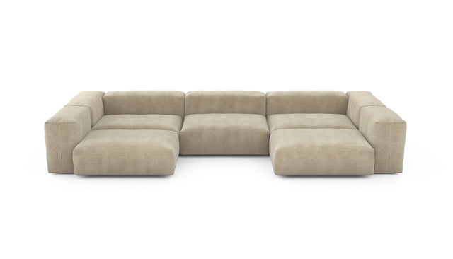 Preset u-shape sofa - cord velours - sand - 377cm x 199cm