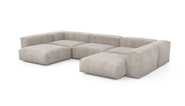 Preset u-shape sofa - cord velours - platinum - 377cm x 220cm