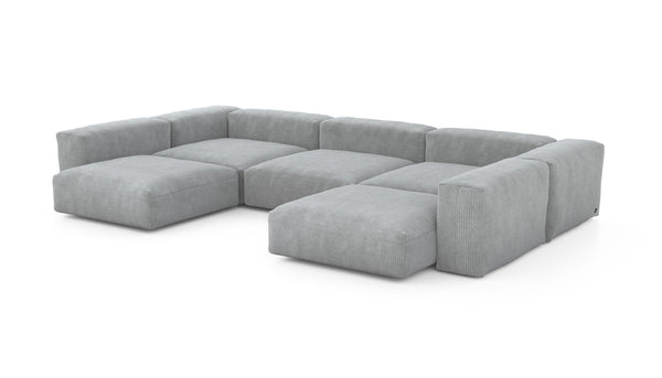 Preset u-shape sofa - cord velours - light grey - 377cm x 241cm