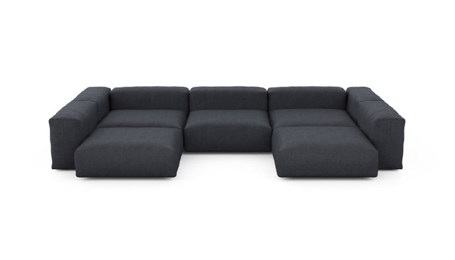 Preset u-shape sofa - herringbone - dark grey - 377cm x 241cm