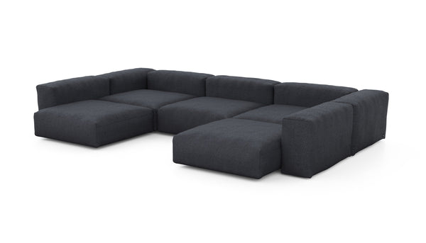 Preset u-shape sofa - herringbone - dark grey - 377cm x 241cm