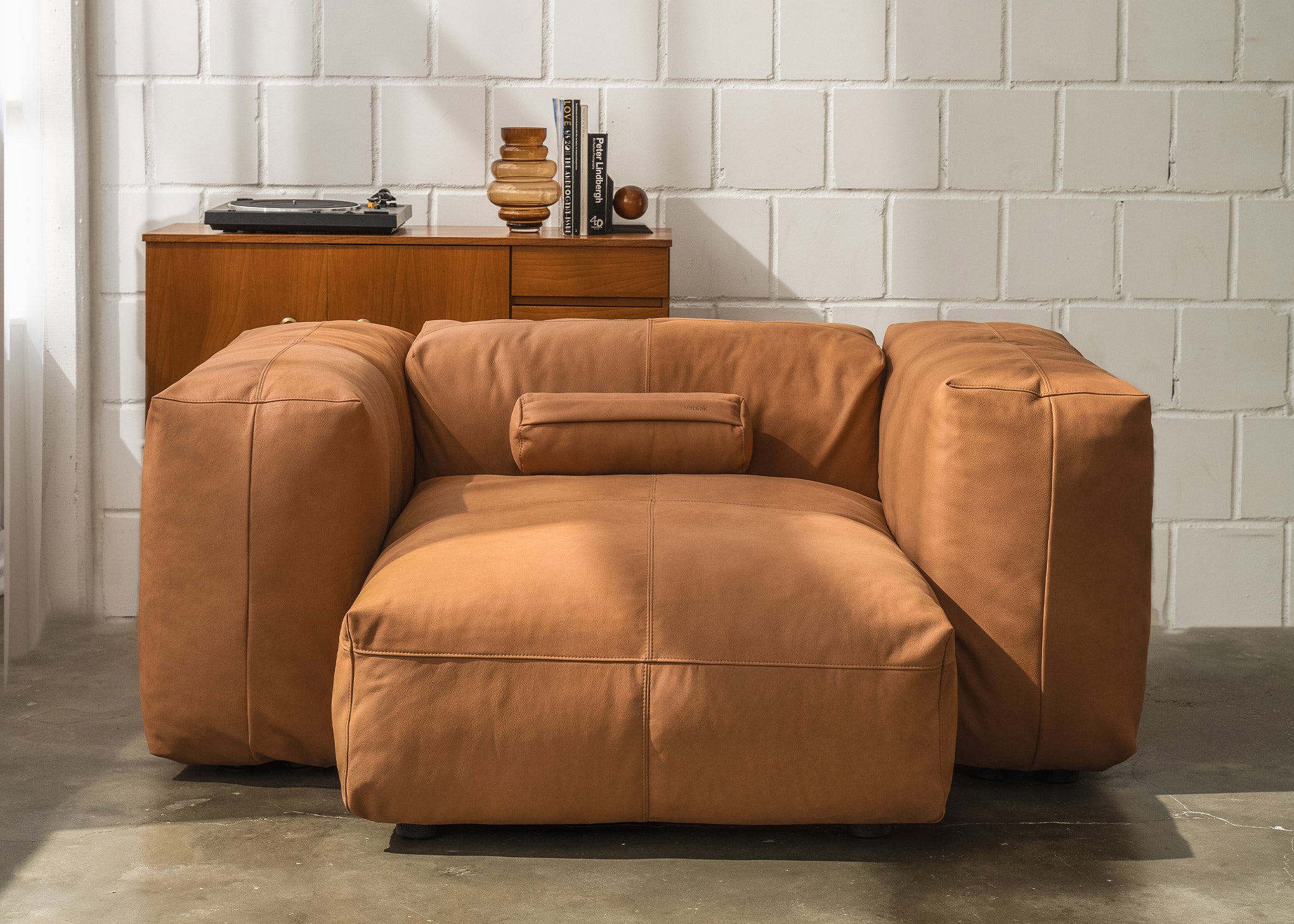 vetsak®-Three Seat Sofa S Leather brown