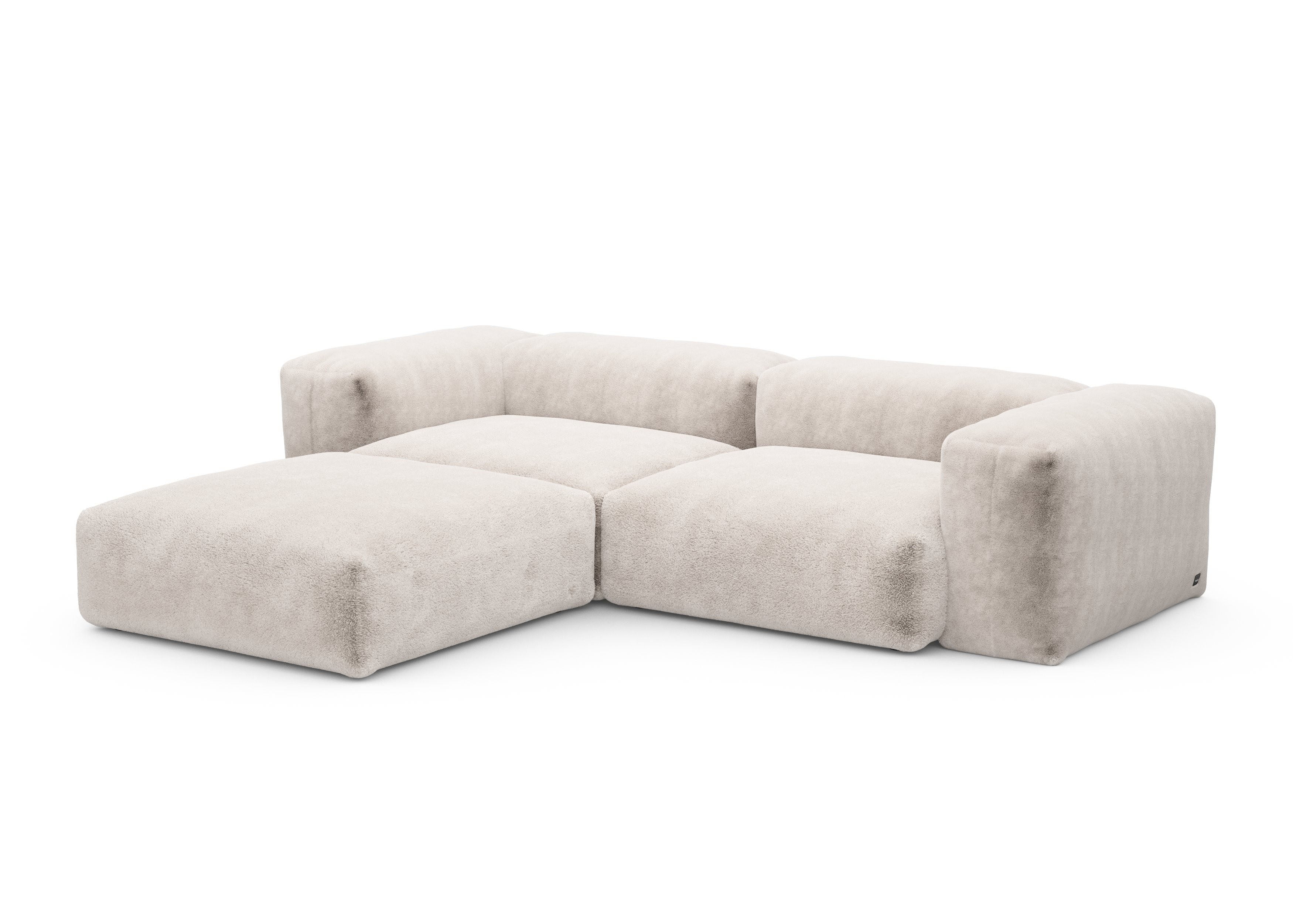 vetsak®-Corner Sofa L Faux Fur beige