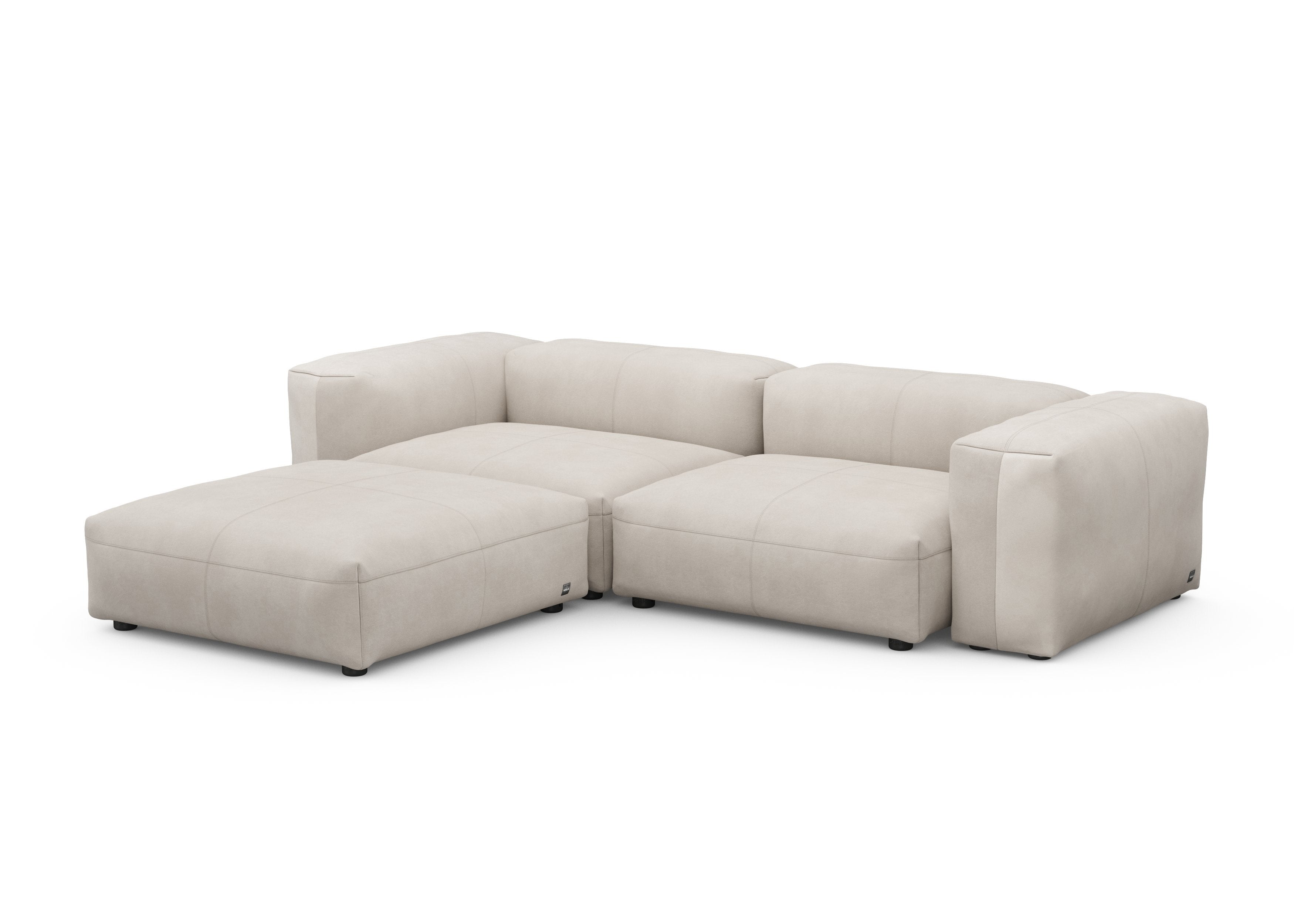 vetsak®-Corner Sofa L Leather light grey