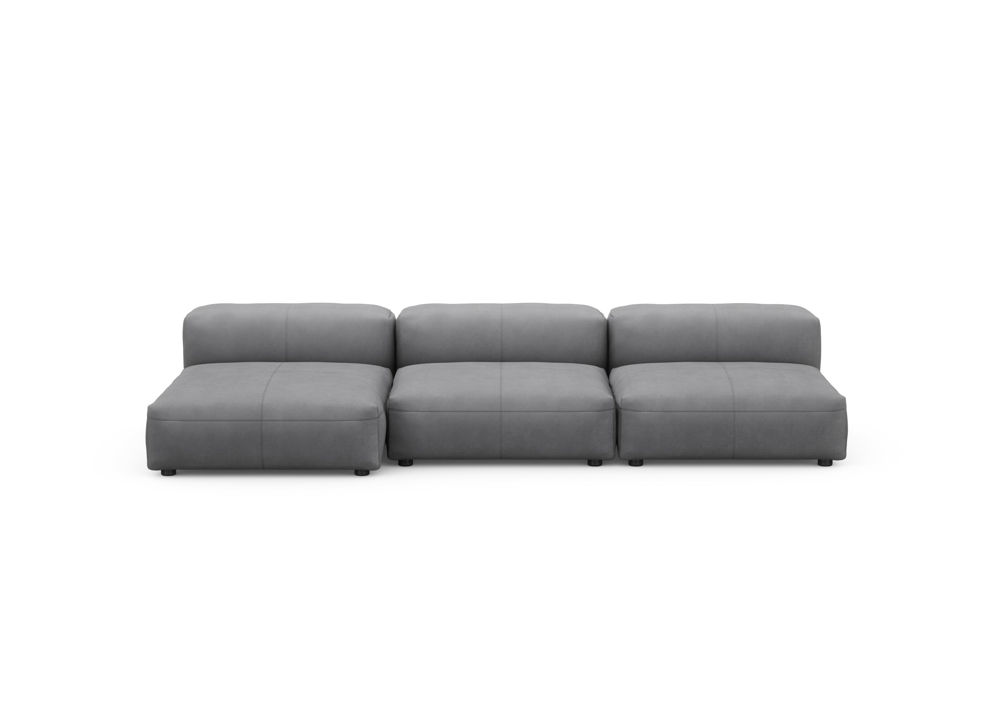 vetsak®-Three Seat Sofa L Leather dark grey