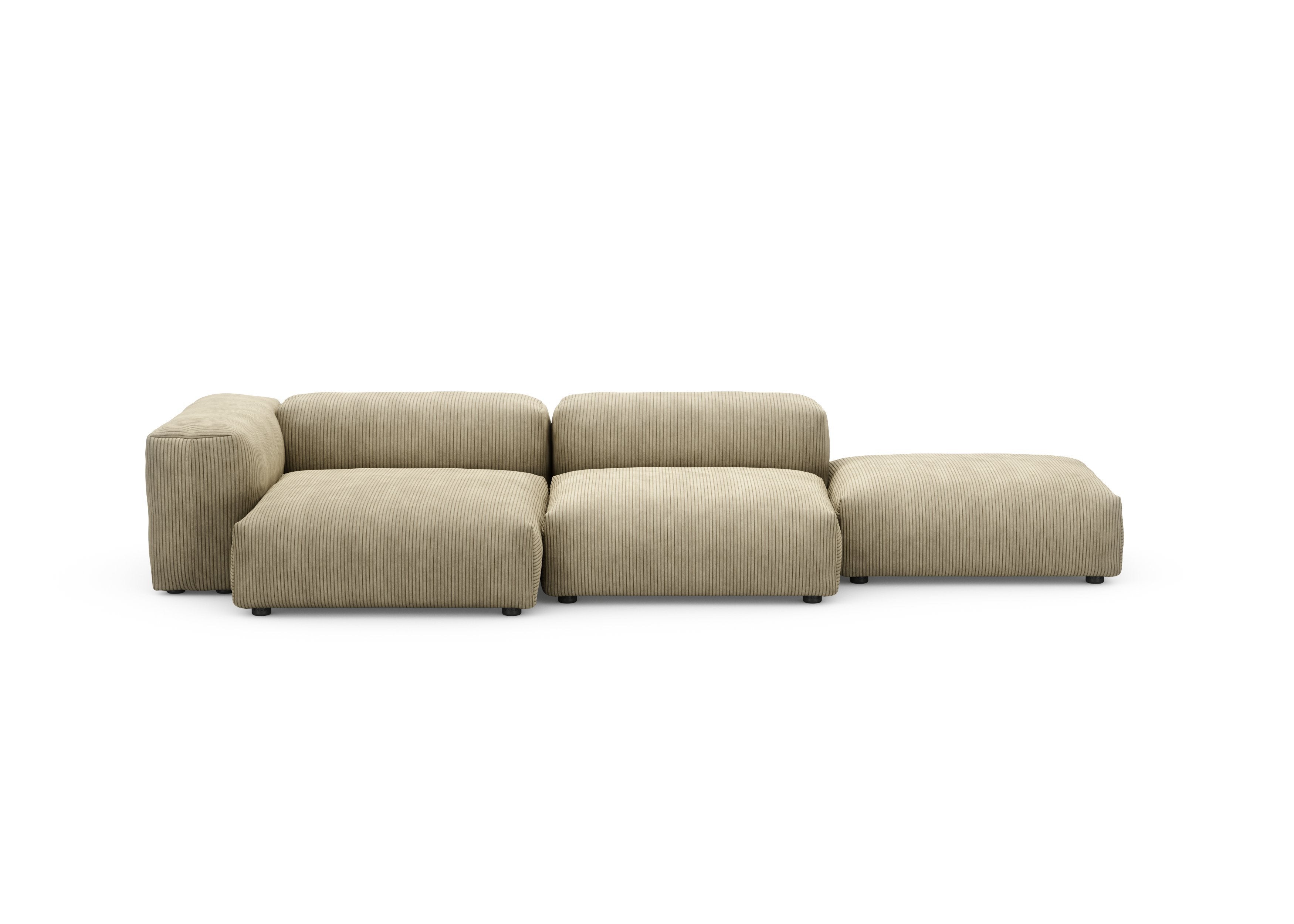vetsak®-Three Seat Sofa L Cord Velours khaki