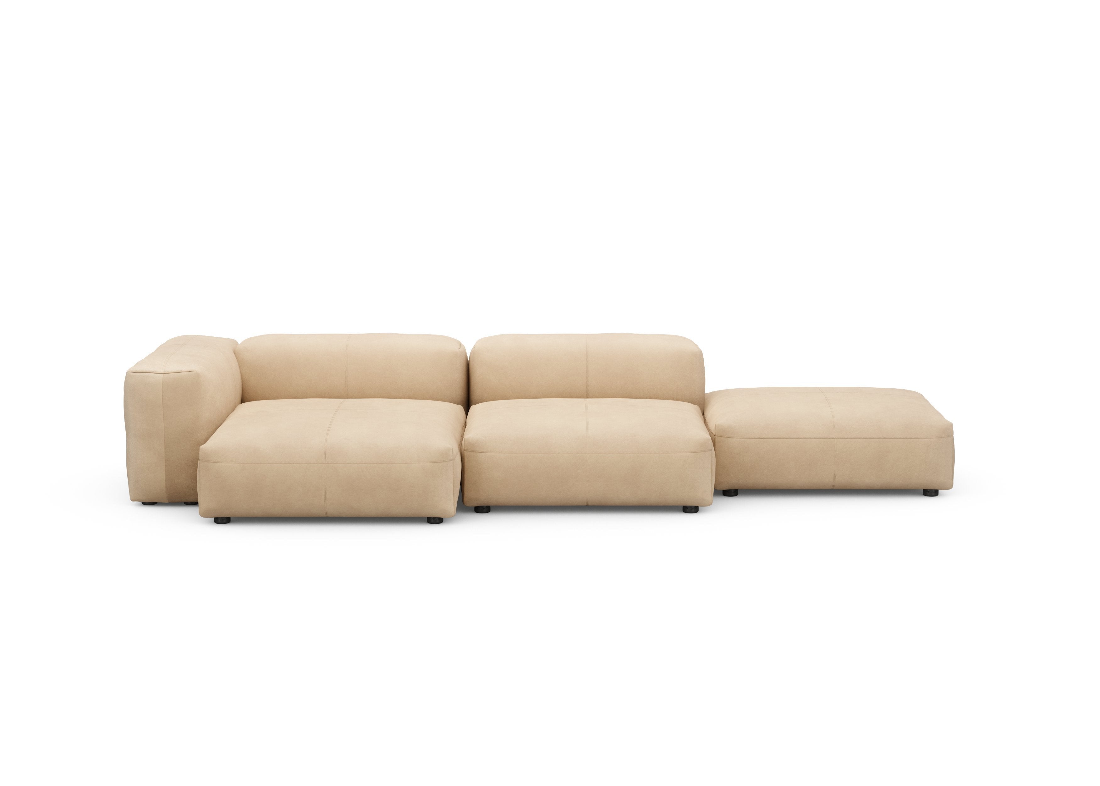 vetsak®-Three Seat Sofa L Leather beige
