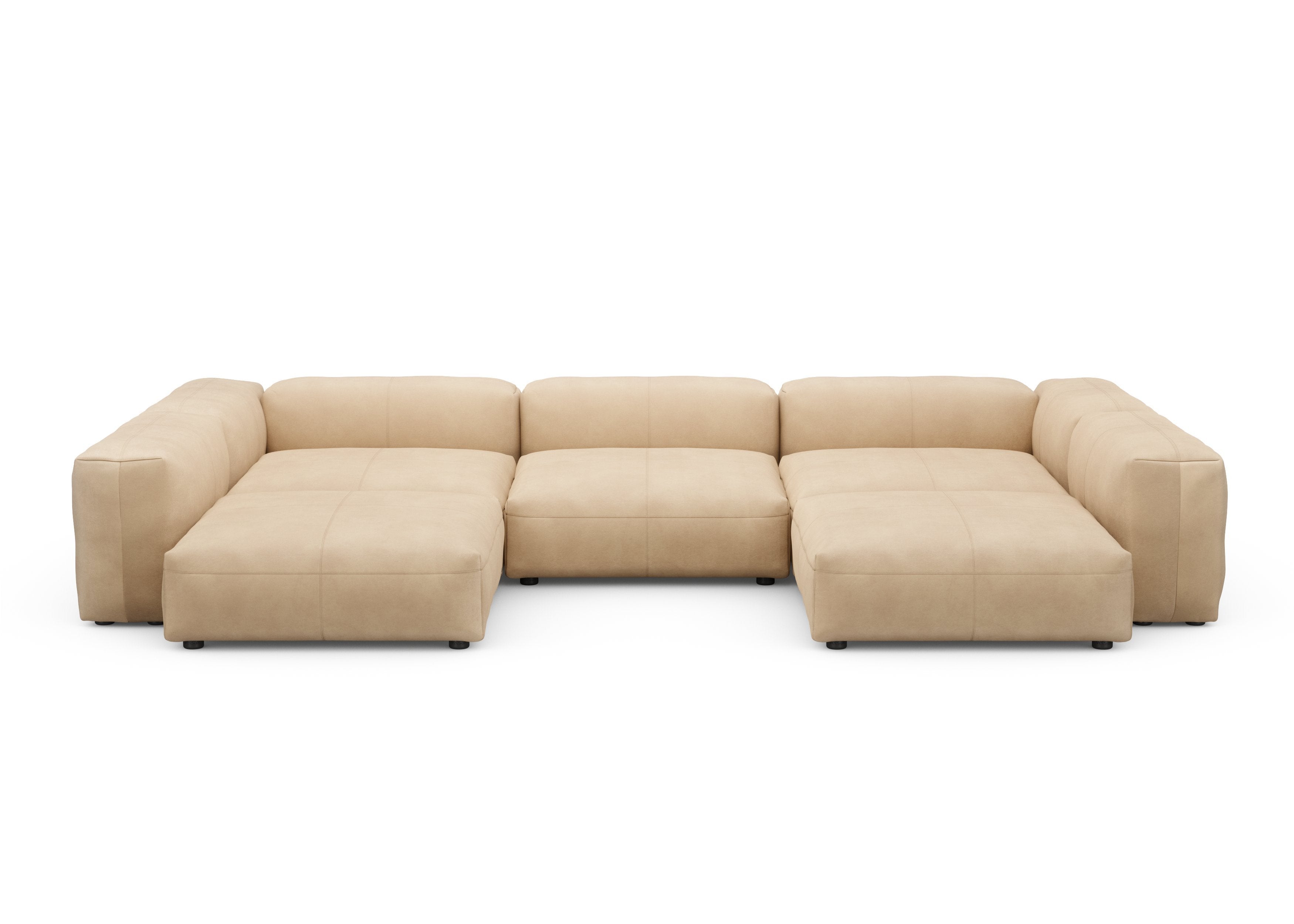 vetsak®-U-Shape Sofa L Leather beige
