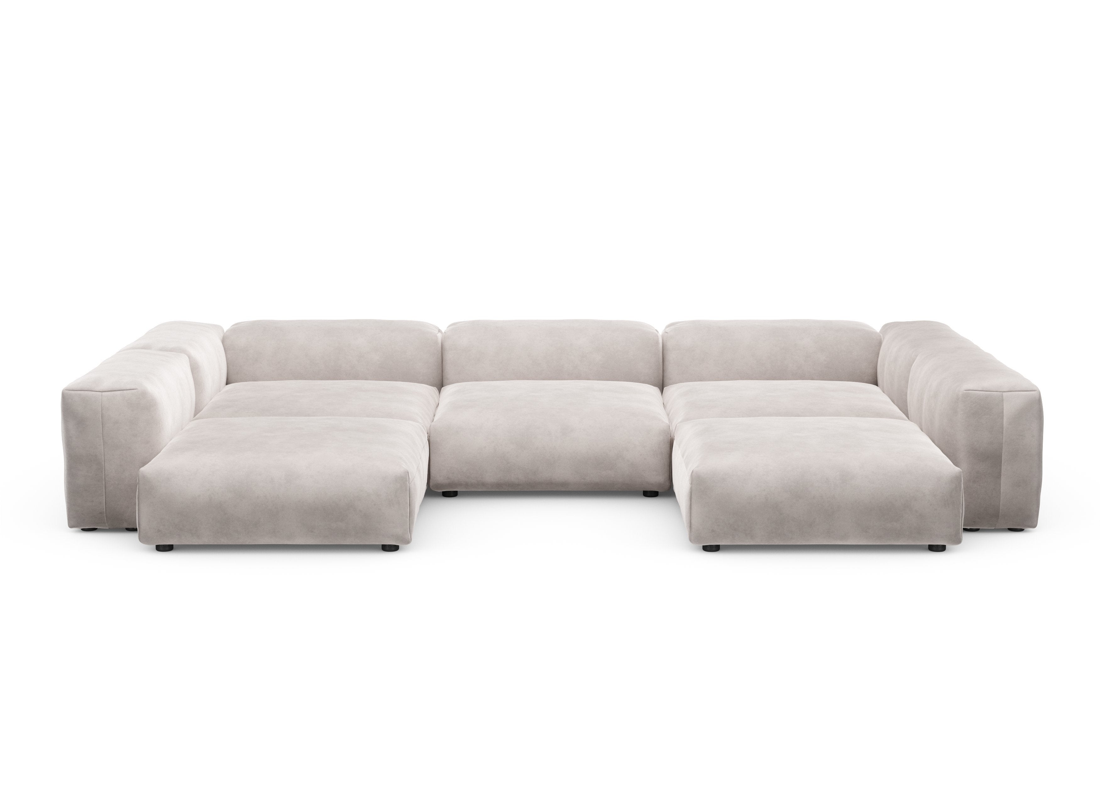 vetsak®-U-Shape Sofa L Velvet light grey