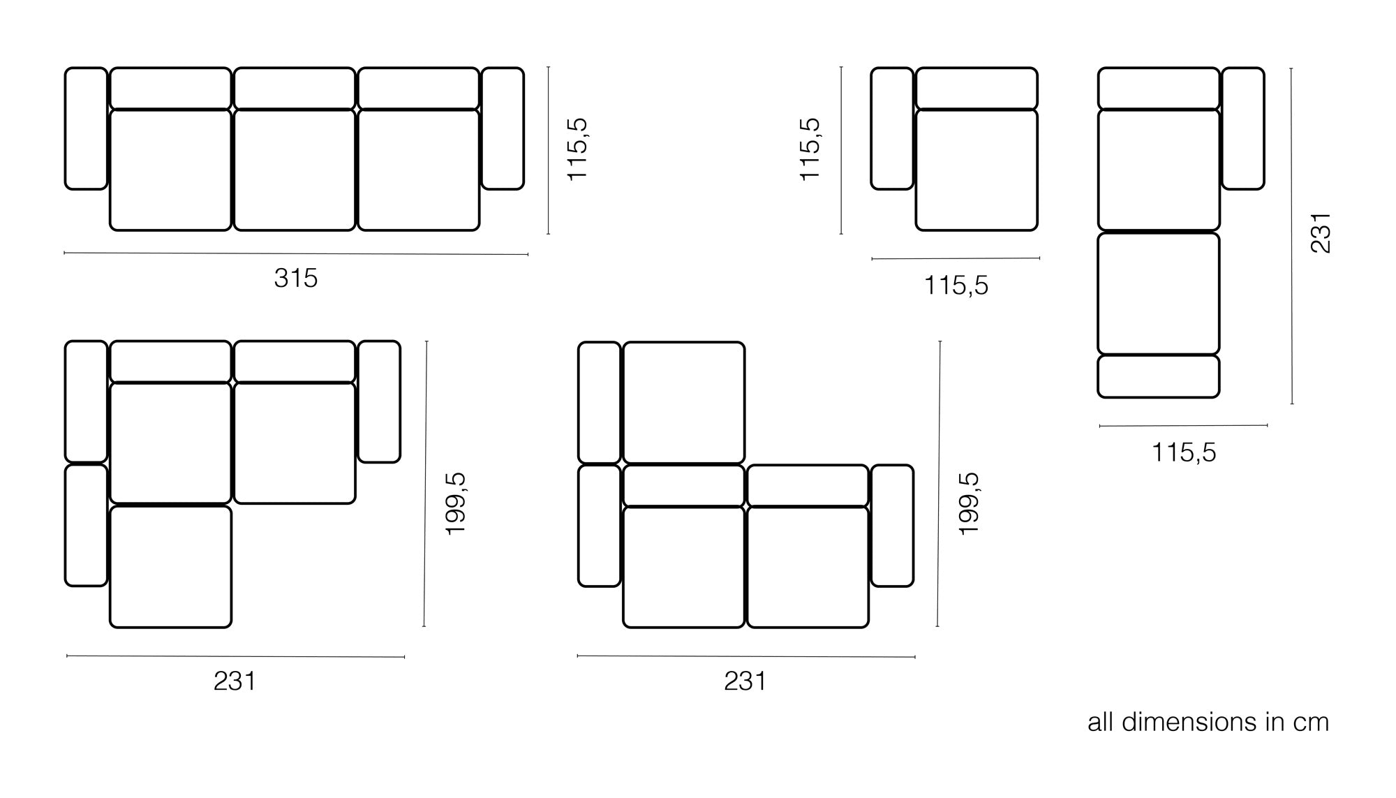 vetsak®-Three Seat Sofa S Knit dune