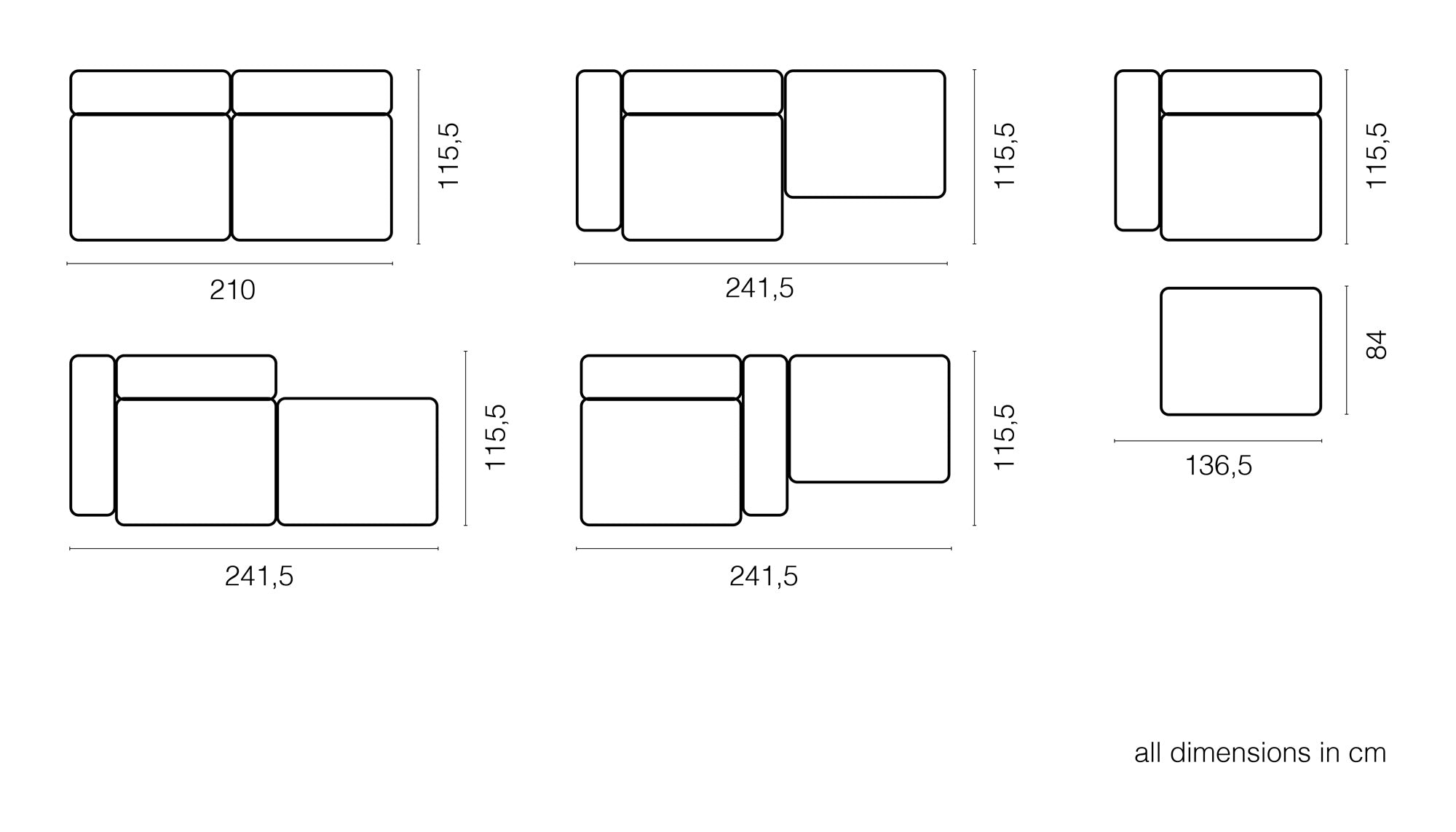 vetsak®-Two Seat Lounge Sofa M Linen platinum