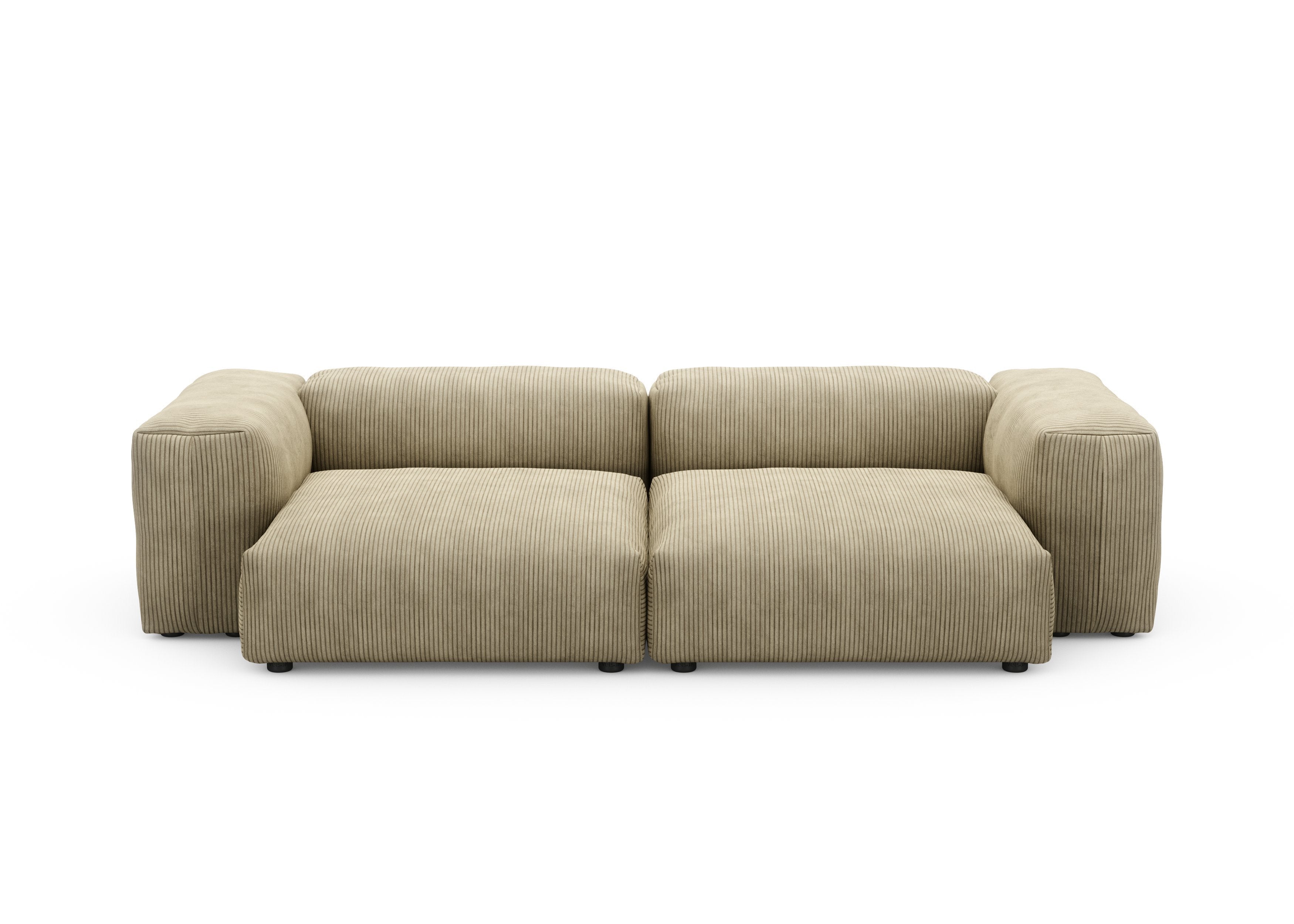 vetsak®-Two Seat Sofa L Cord Velours khaki