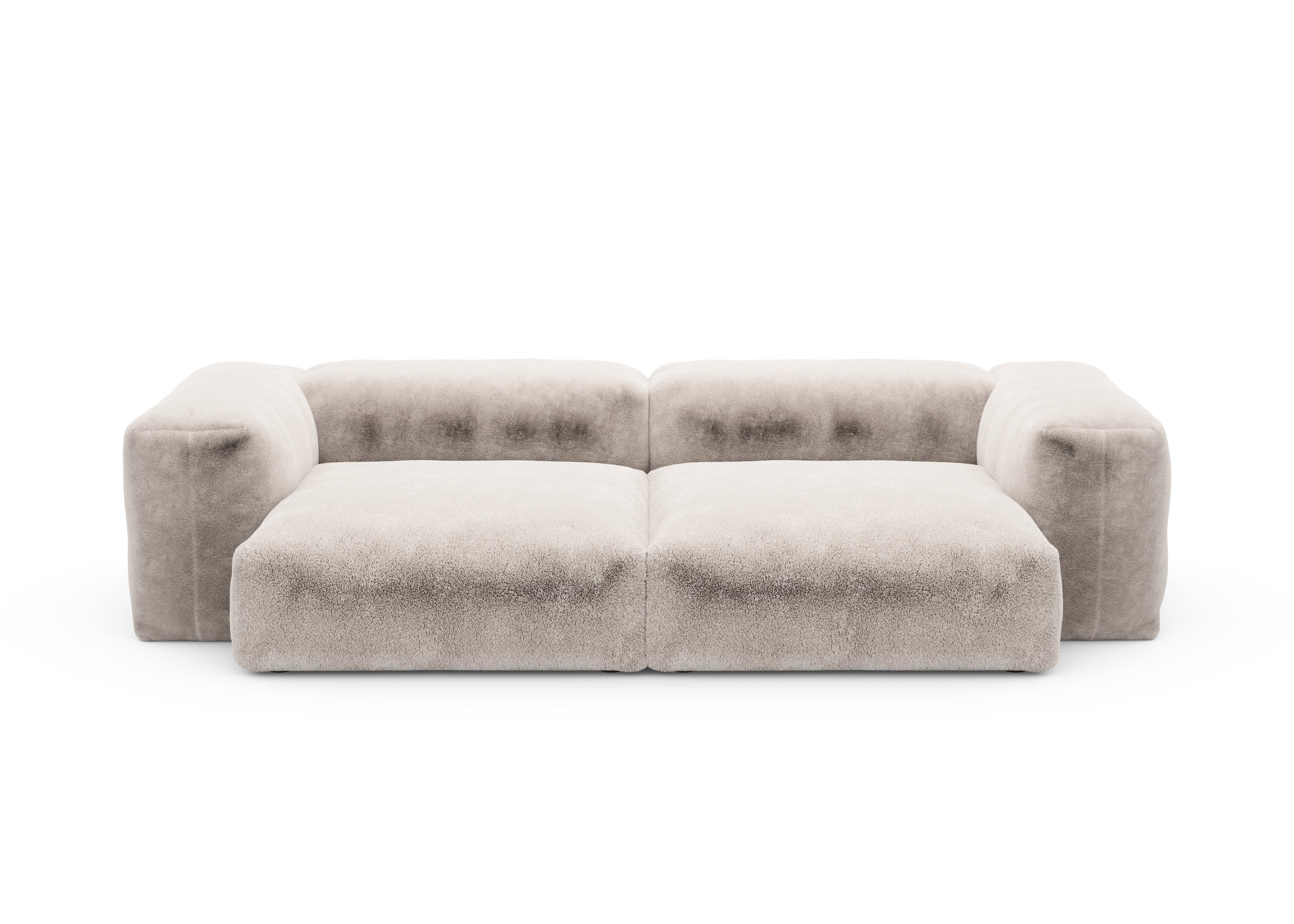vetsak®-Two Seat Sofa L Faux Fur beige