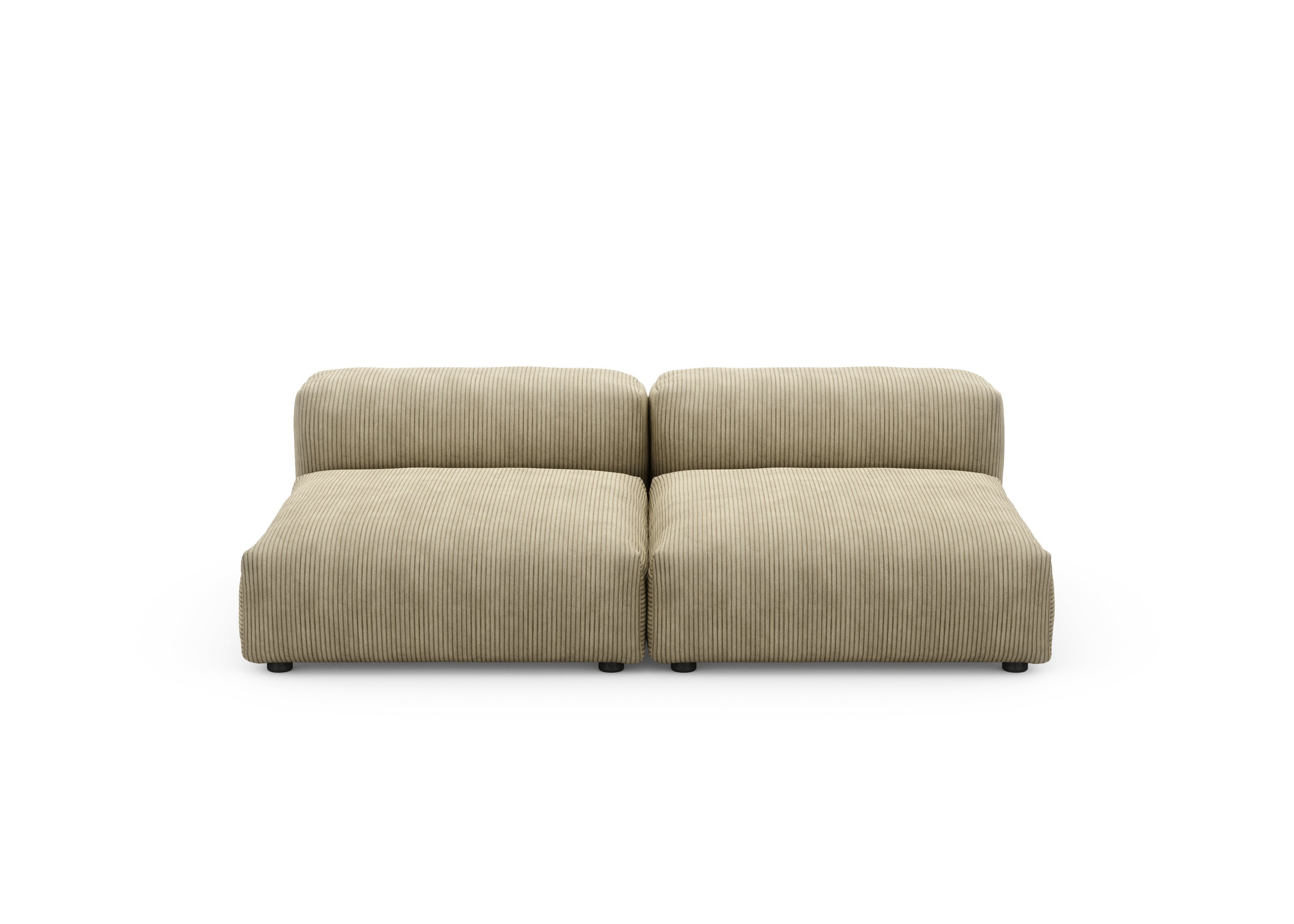 vetsak®-Two Seat Lounge Sofa L Cord Velours khaki