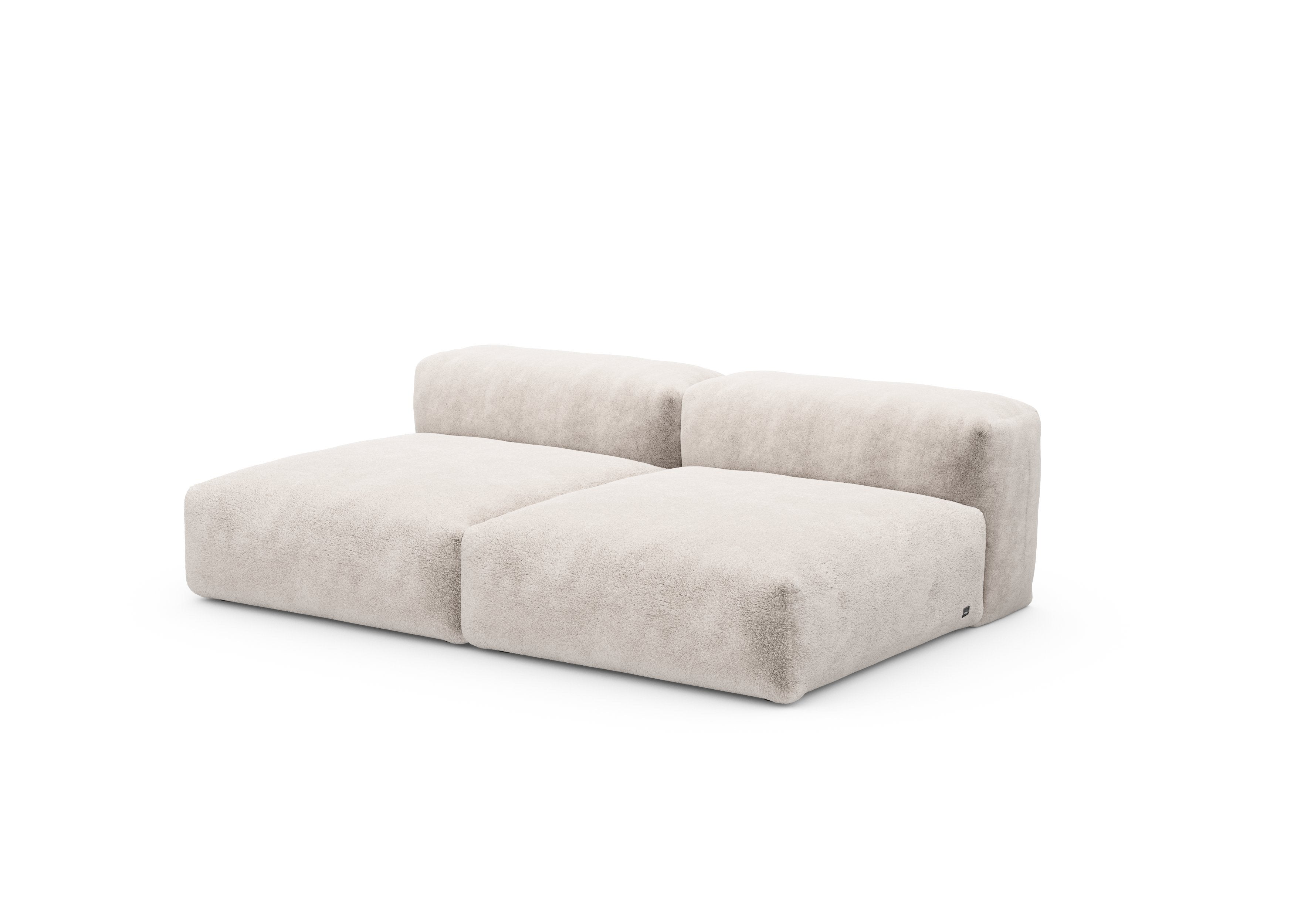 vetsak®-Two Seat Lounge Sofa L Faux Fur beige