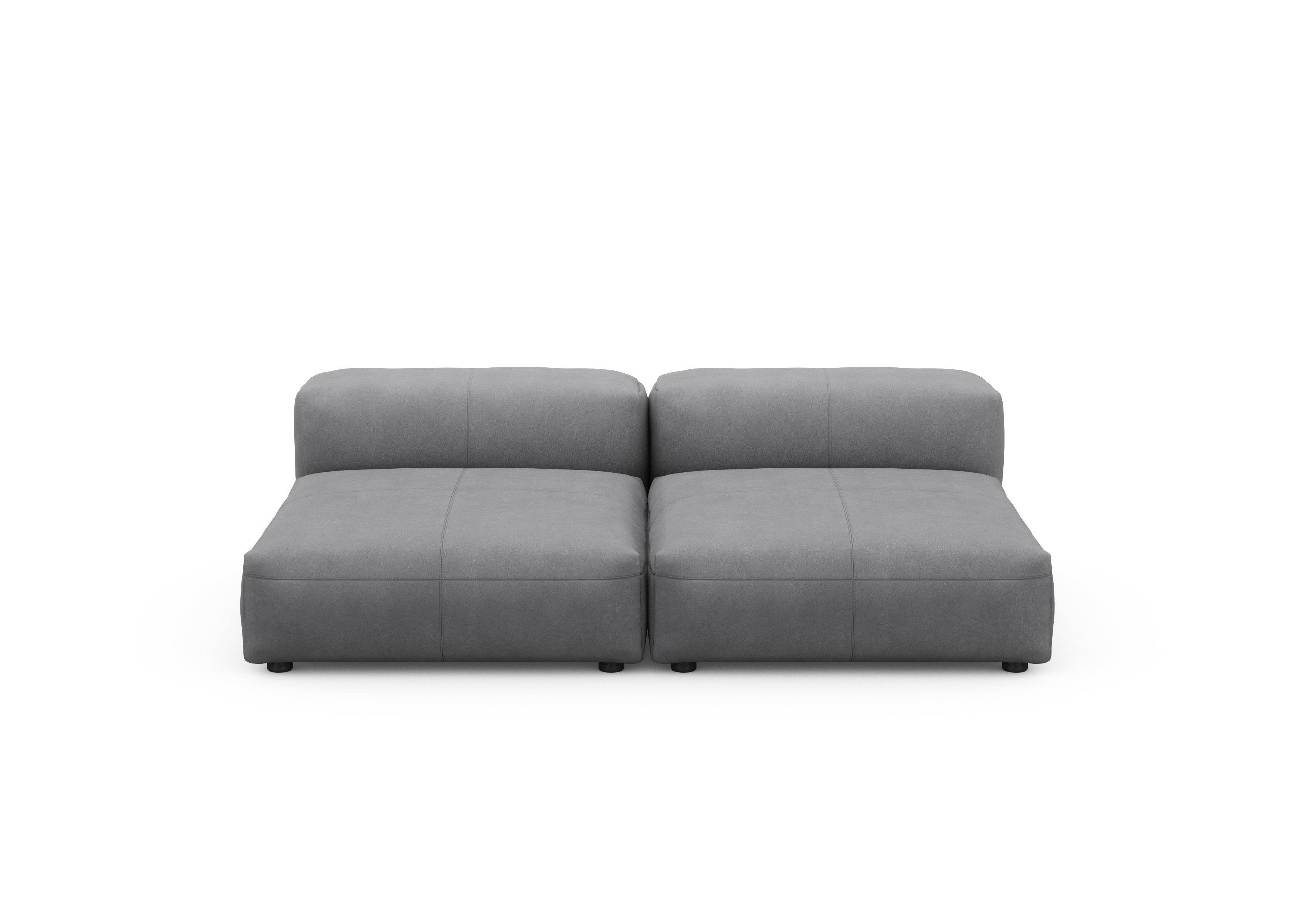 vetsak®-Two Seat Lounge Sofa L Leather dark grey