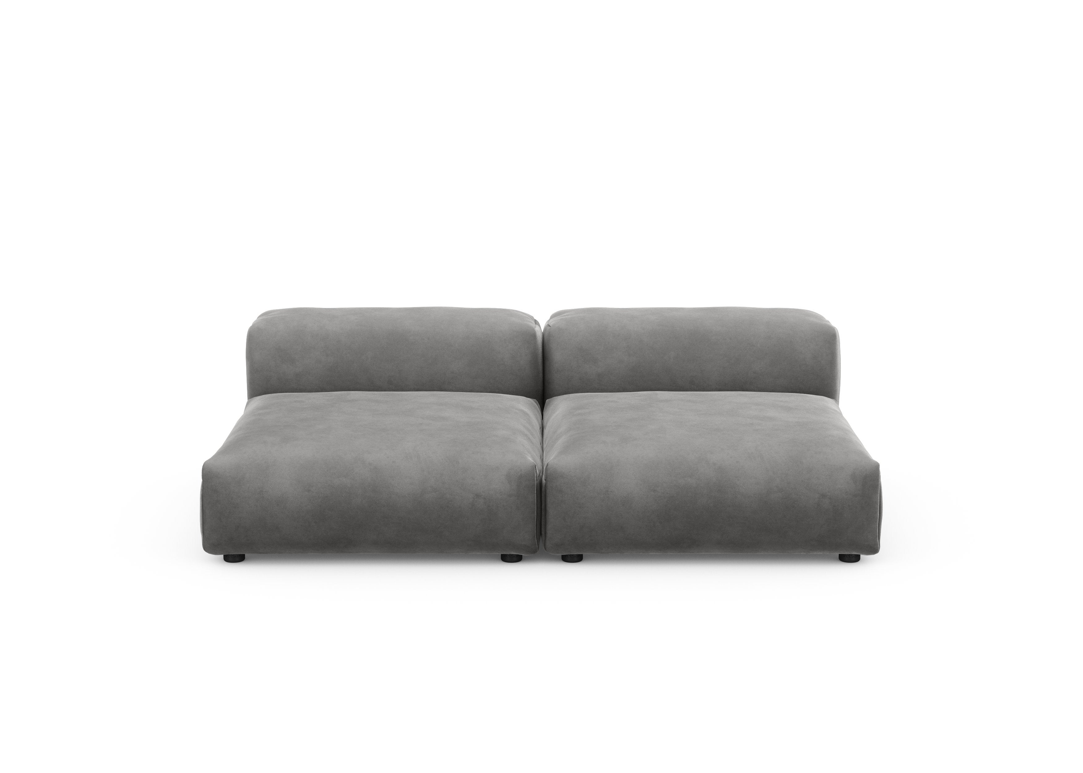 vetsak®-Two Seat Lounge Sofa L Velvet dark grey