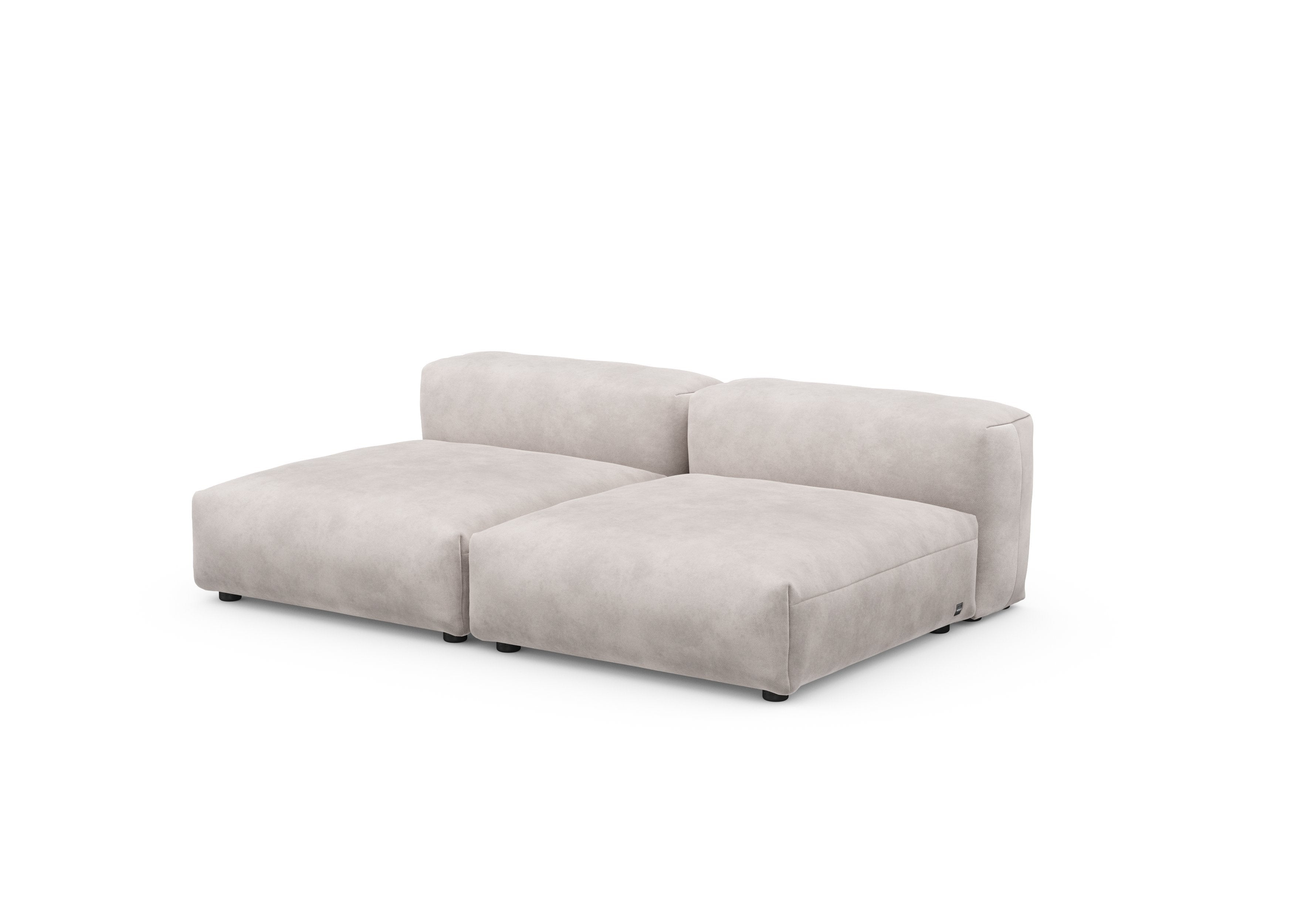 vetsak®-Two Seat Lounge Sofa L Velvet light grey